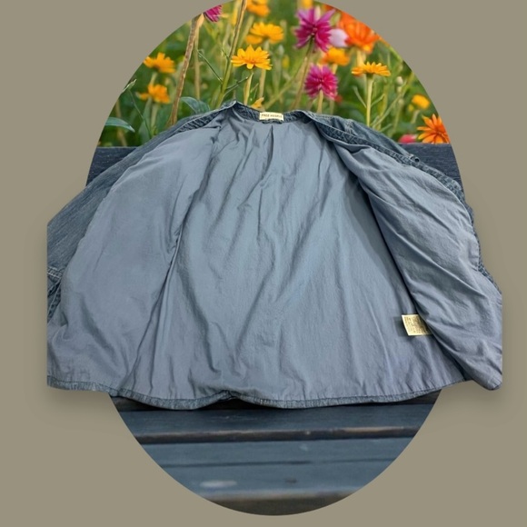 Free People Denim Dragonfly Tie Front Jacket. Size: XL - Picture 13 of 13